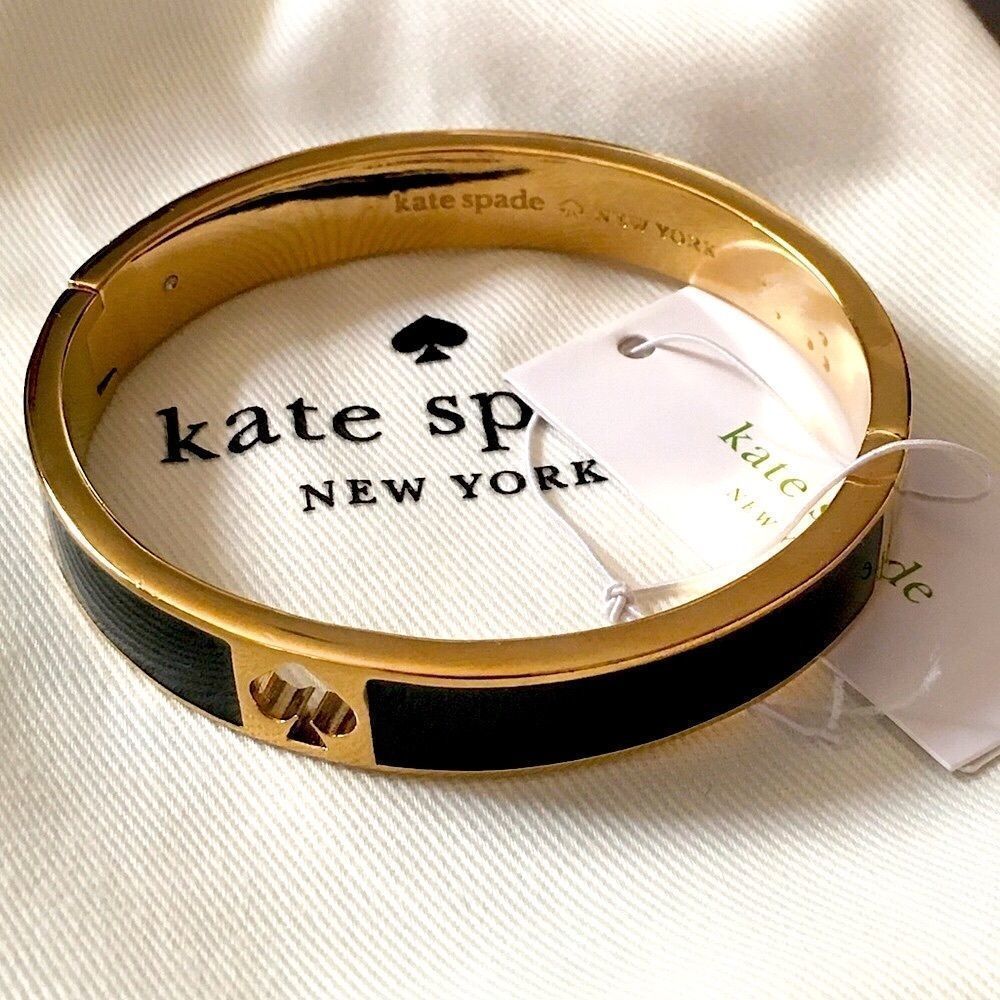KATE SPADE Black & Gold Bangle Bracelet NWT
